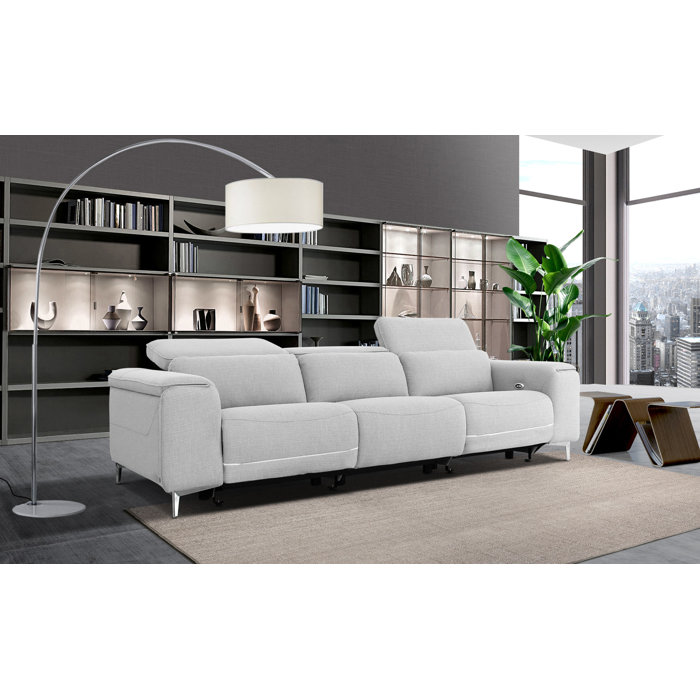 VIG Furniture Cyprus 114'' Upholstered Reclining Sofa & Reviews Wayfair